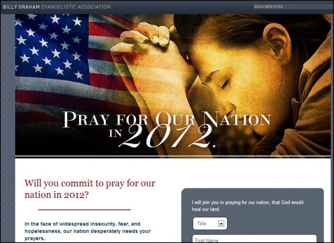 BGEAホームページで米大統領選への祈りを呼び掛けている（ＢＧＥＡ）