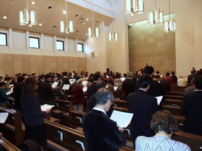 日本聖書協会クリスマス礼拝の様子。２０１２年１２月６日、東京都千代田区で。