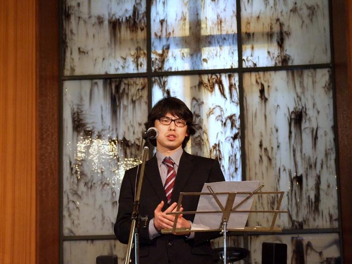 尚絅(しょうけい)教会牧師の田所義郎氏。２０１２年１２月２１日、東京都世田谷区で。