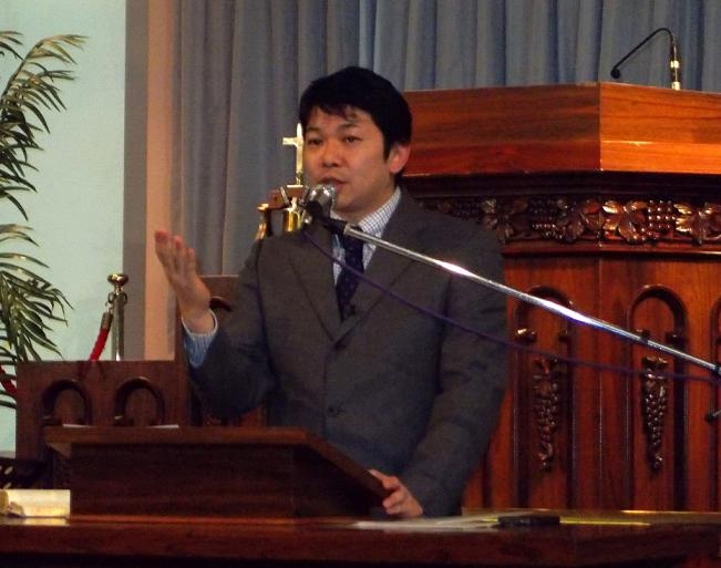 後藤亮氏。２０１３年１月１４日、東京中央教会（東京都新宿区）で。