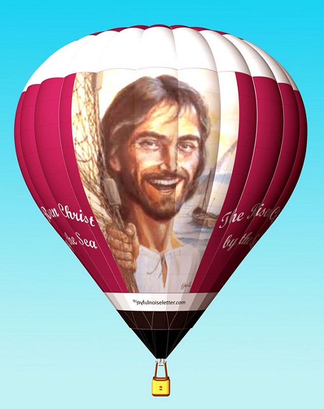 イエス描いた大型熱気球、イースターに米ニューヨーク上空で初飛行