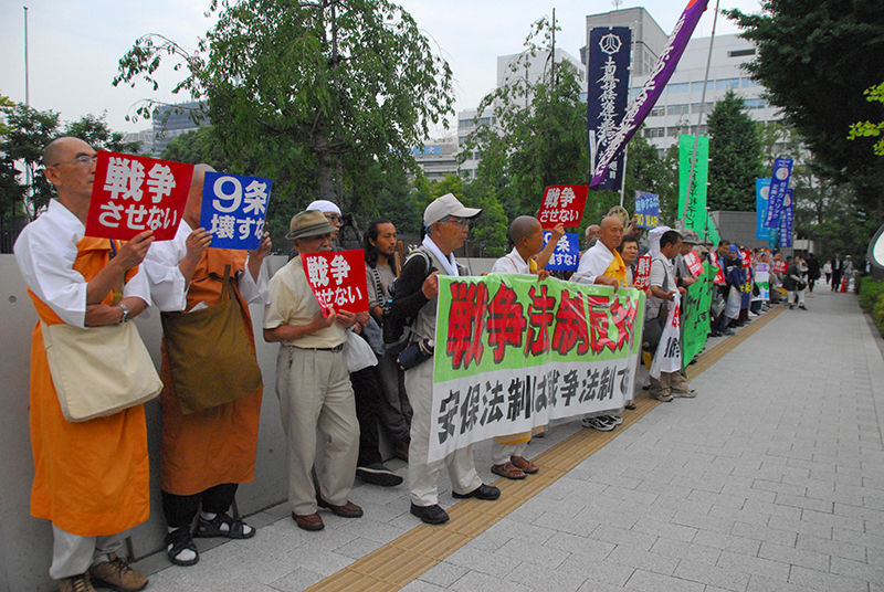 「殺すな、殺させるな」　宗教者九条の和、「戦争法案」に抗議声明　英ＢＢＣ記者も取材　署名総計は１０万筆超