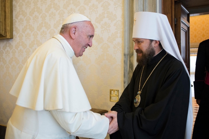 ロシア正教会の総主教庁渉外局長、ローマ教皇に謁見