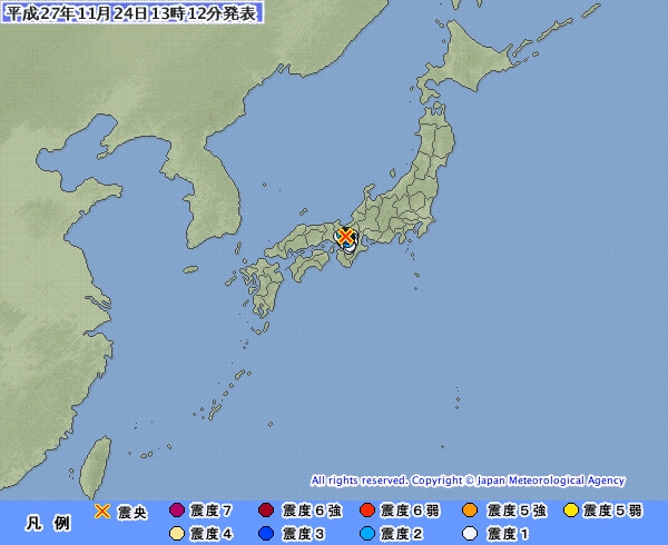 京都府南部で震度３の地震　Ｍ３・５