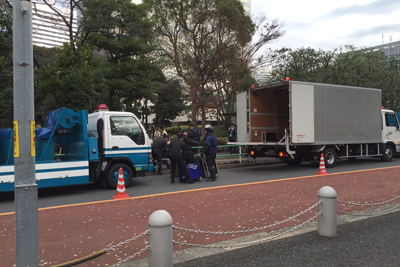 東京・芝浦の「新浜公園」で不審物　爆発物処理班が出動