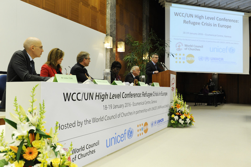 ＷＣＣ、政府や国連機関等と欧州難民・移民危機のハイレベル会議を開催、声明文を発表