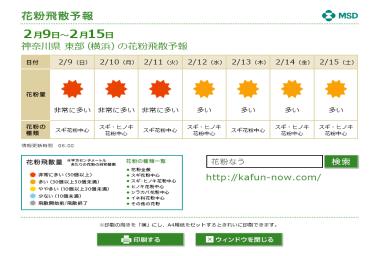 「花粉飛散予報」オープン　花粉症・アレルギー性鼻炎情報サイト「花粉なう」で５月まで