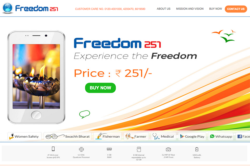 世界最安４２０円のスマホ「Freedom 251」　インドのリンギング・ベルズが発売　