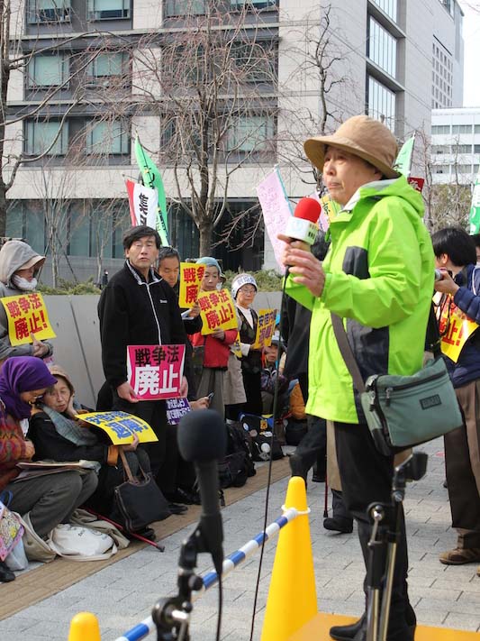 「命を大事に、連帯を続けて」 平和ネットの渡辺さん、安保法制施行前の集会でカインとアベルの話を紹介