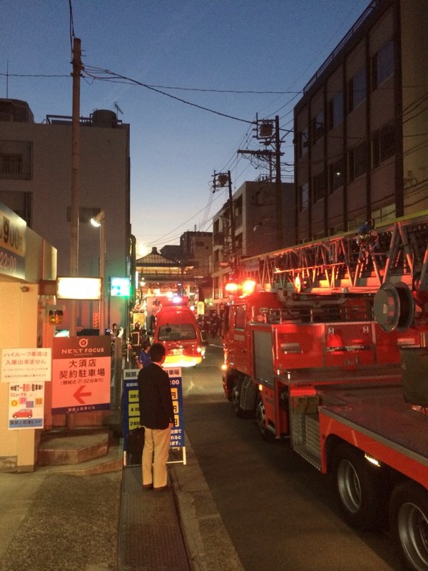 名古屋・大須商店街で火事　「ステーキハウス橋本」から出火し５棟全焼