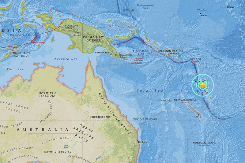 バヌアツでＭ７・３の地震　日本への津波の心配なし
