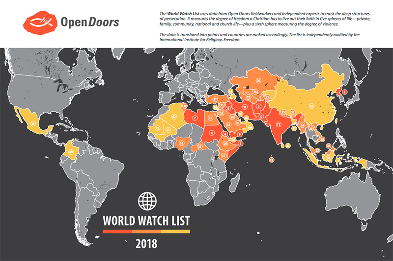 迫害がひどいワースト５０カ国、米団体が発表　北朝鮮が１７年連続で１位