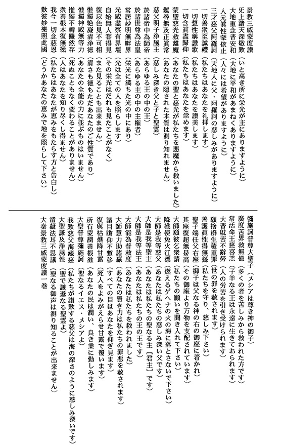 新・景教のたどった道（２８）唐代の漢訳書・その３『大秦景教三威蒙度讃』　川口一彦