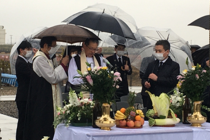 仙台「荒浜記憶の鐘」前で合同祈願式　キリスト教の代表者も追悼・復興願い祈り