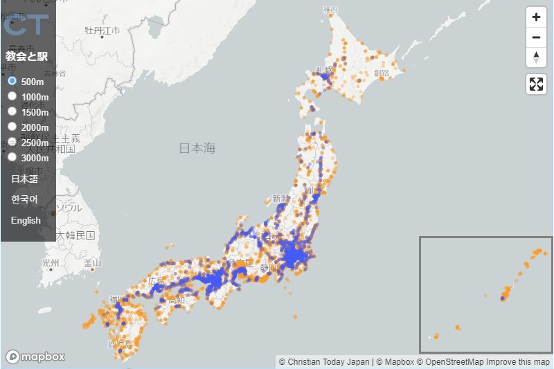 教会が近くにない駅が一目で分かる「教会と駅」　宣教の手助けに　本紙独自プロジェクト