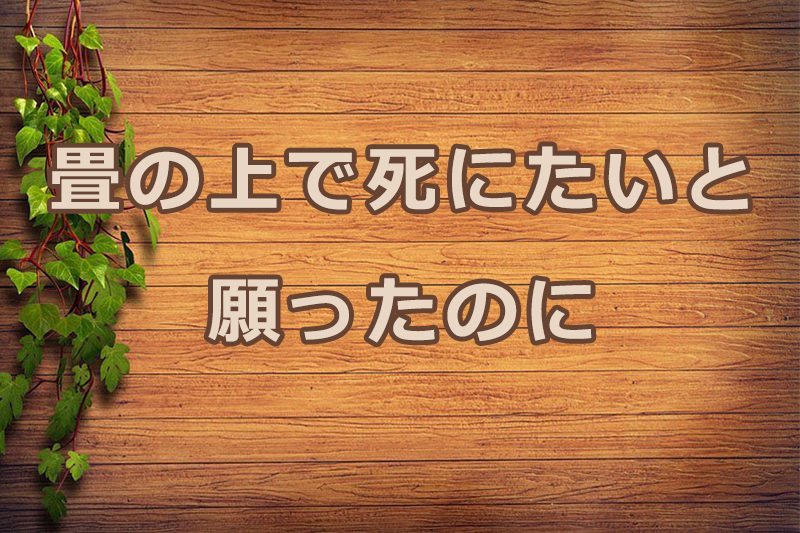 畳の上で死にたいと願ったのに　安食弘幸