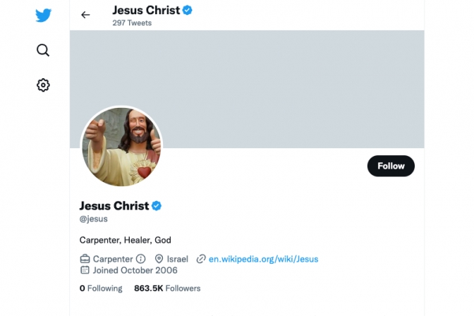 イエス・キリストのパロディーアカウント、「認証」される　ツイッターで１４年活動