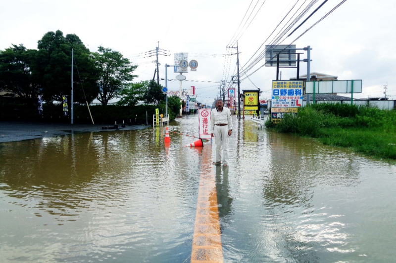 河川の氾濫で海一面のよう　神戸国際支縁機構、大雨当日に九州北部訪問し物資配布