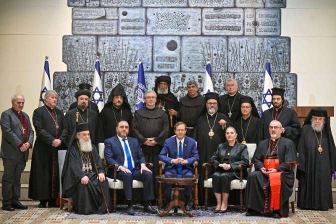 エルサレムの教会指導者ら、イスラエル大統領と会談　即時かつ恒久的な人道的停戦訴える