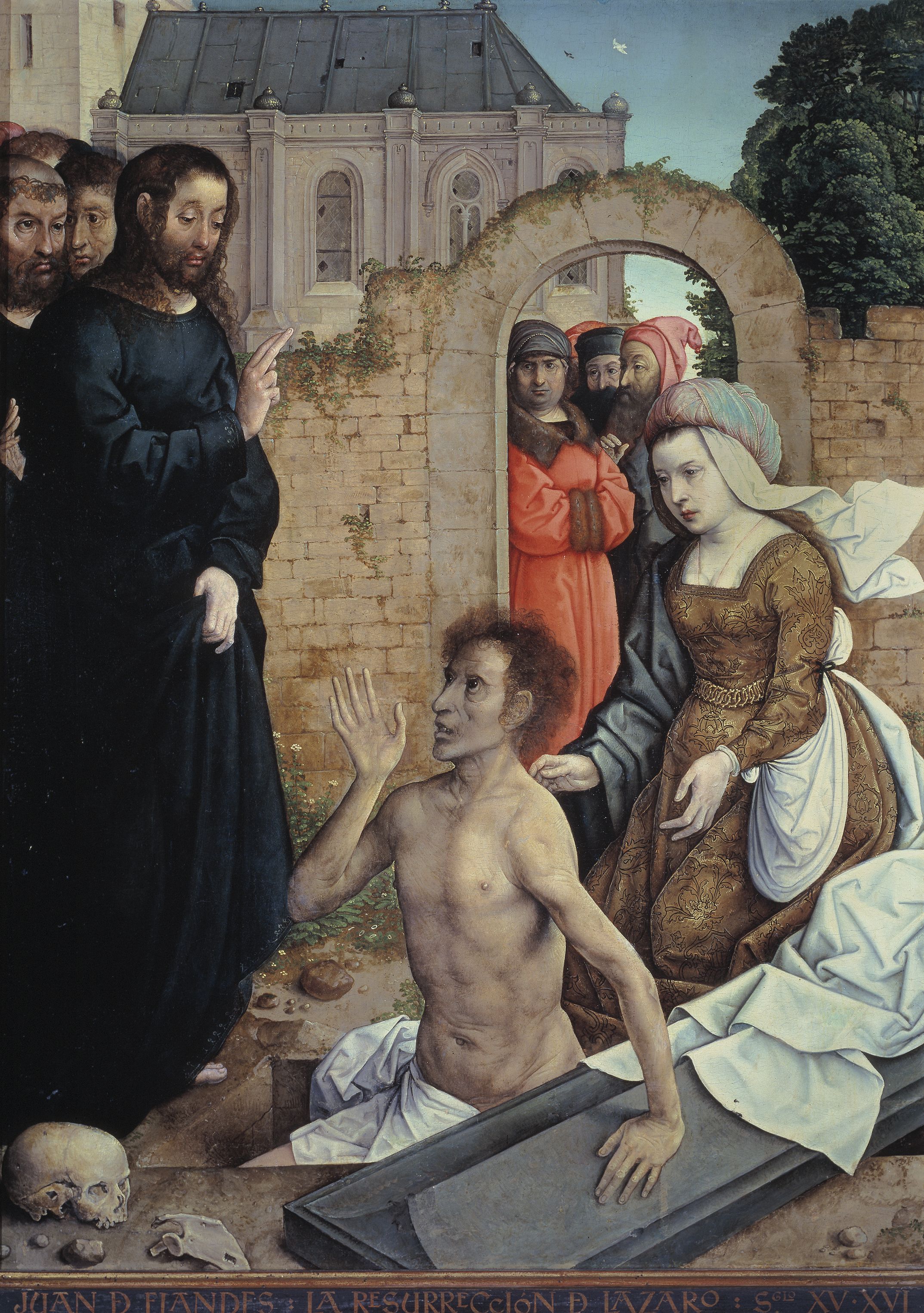フアン・デ・フランデス「ラザロの復活」（スペイン・プラド美術館所蔵）