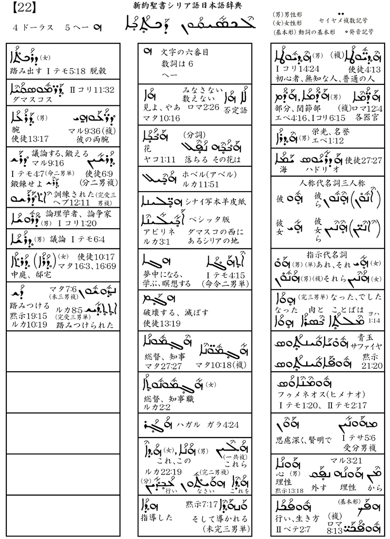 シリア語の世界（３７）辞書５・東方教会に関する用語　川口一彦