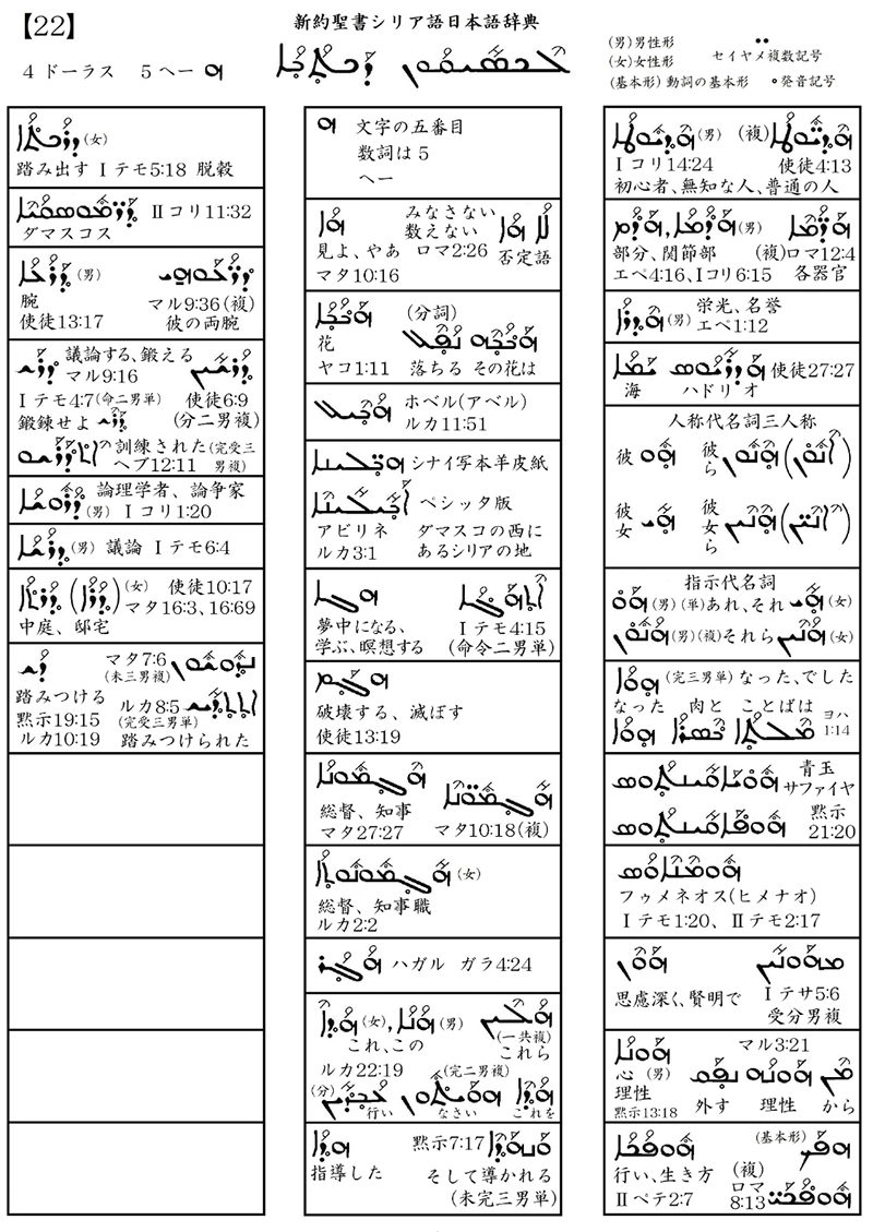 シリア語の世界(37)辞書5・東方教会に関する用語 川口一彦 シリア語の世界(37)辞書5・東方教会に関する用語 川口一彦