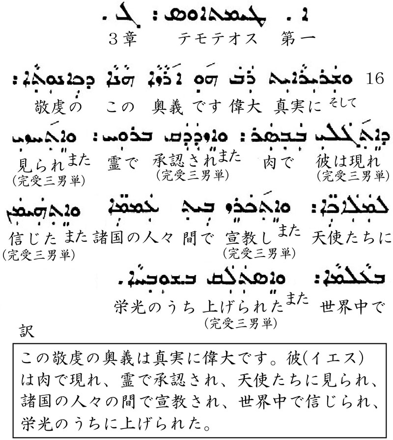 シリア語の世界（４６）東方教会の教理問答書①「あなたの名前は何ですか」　川口一彦