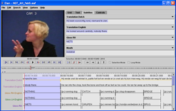 手話ビデオの分析に役立つビデオファイルに注釈を書き加えるソフト「エラン」。
