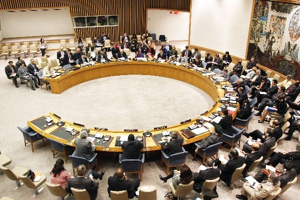  シリアでの国連安全保障理事会の様子。２０１１年４月２７日（写真提供=国際連合）。