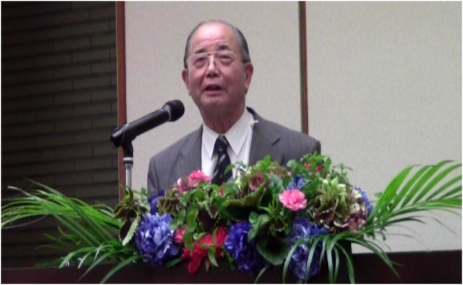 日本民族総福音化運動協議会総裁奥山実氏。２０１１年８月２９日、京都市右京区で。
