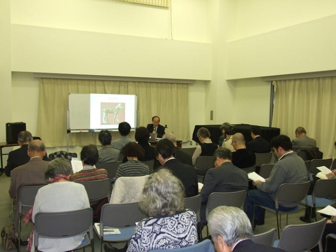 聖書考古学セミナーの様子。２０１１年１１月２１日、ＯＣＣ（東京都千代田区）で。
