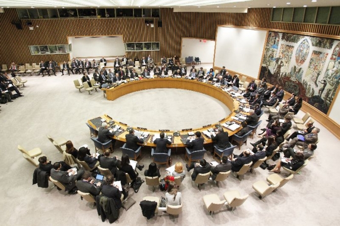 中東情勢に関する国連安全保障理事会が米ニューヨークで開かれた。２０１２年１月２４日（写真提供：国連）。 