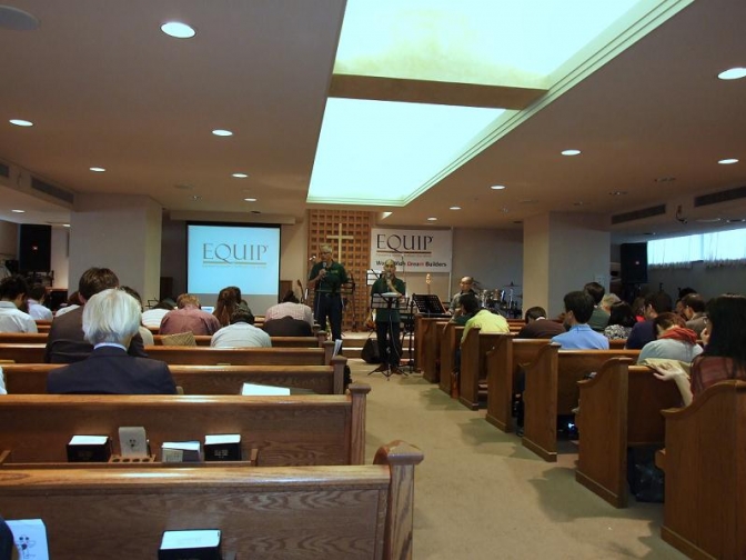 イクイップ公開セミナーの様子。２０１２年４月２１日、聖書キリスト教会（東京都練馬区）で。