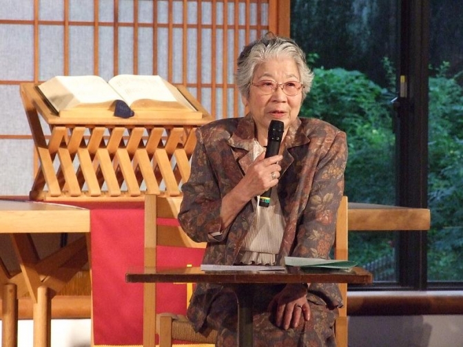 島千代子氏、２０１２年６月２４日、淀橋教会（東京都新宿区）で。